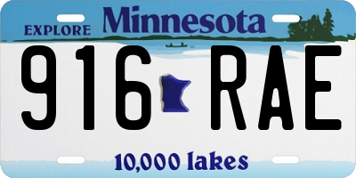 MN license plate 916RAE