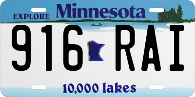 MN license plate 916RAI