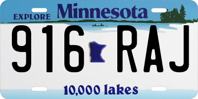 MN license plate 916RAJ