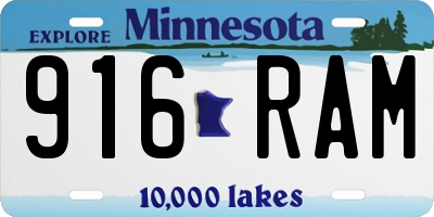 MN license plate 916RAM