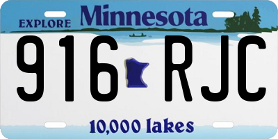 MN license plate 916RJC