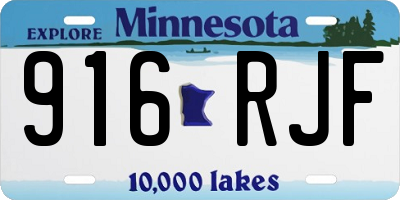 MN license plate 916RJF