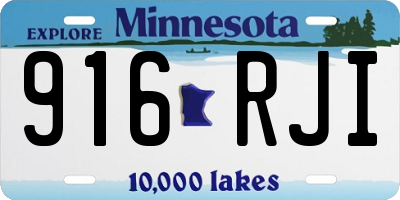 MN license plate 916RJI