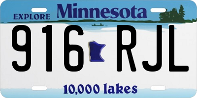 MN license plate 916RJL