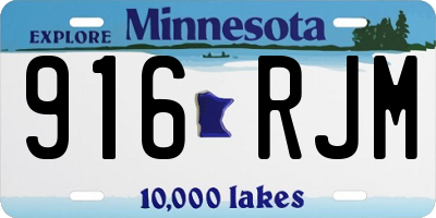 MN license plate 916RJM