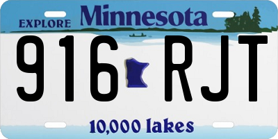 MN license plate 916RJT