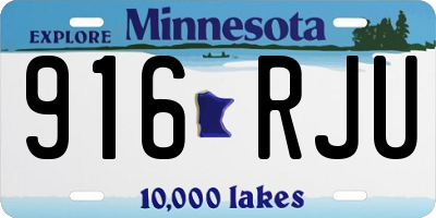 MN license plate 916RJU