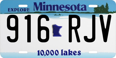 MN license plate 916RJV