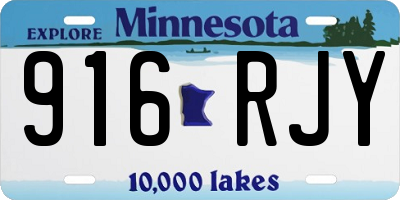 MN license plate 916RJY