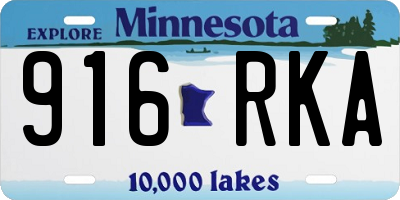 MN license plate 916RKA
