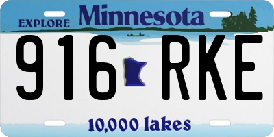 MN license plate 916RKE