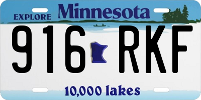 MN license plate 916RKF