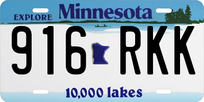 MN license plate 916RKK