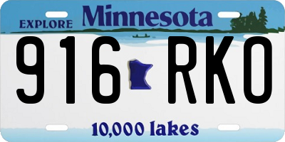 MN license plate 916RKO