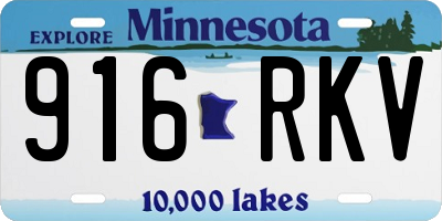MN license plate 916RKV