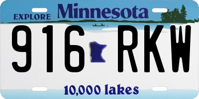 MN license plate 916RKW
