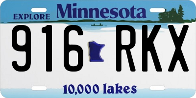 MN license plate 916RKX