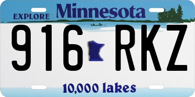 MN license plate 916RKZ