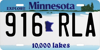 MN license plate 916RLA