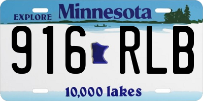 MN license plate 916RLB