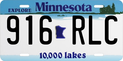 MN license plate 916RLC