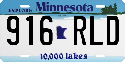 MN license plate 916RLD
