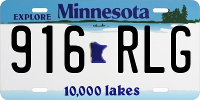 MN license plate 916RLG