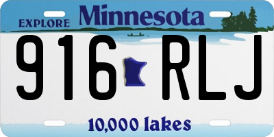 MN license plate 916RLJ