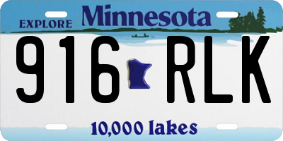 MN license plate 916RLK