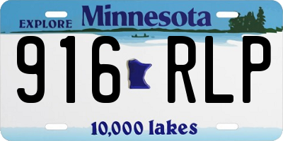 MN license plate 916RLP