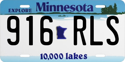 MN license plate 916RLS