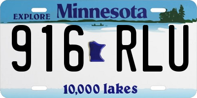 MN license plate 916RLU