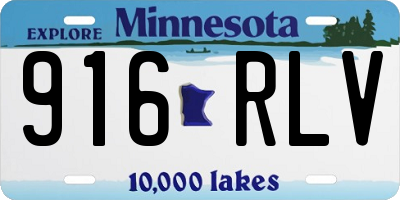 MN license plate 916RLV