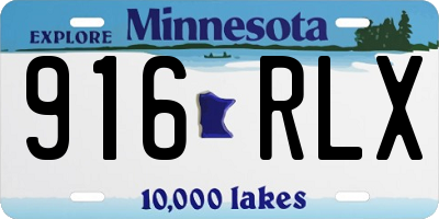 MN license plate 916RLX