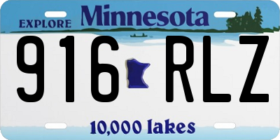 MN license plate 916RLZ