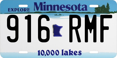 MN license plate 916RMF