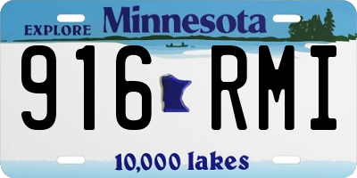 MN license plate 916RMI