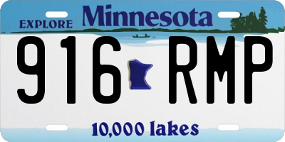 MN license plate 916RMP