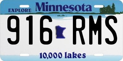 MN license plate 916RMS