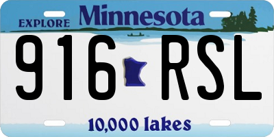 MN license plate 916RSL