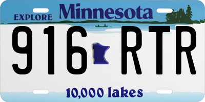 MN license plate 916RTR