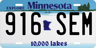 MN license plate 916SEM