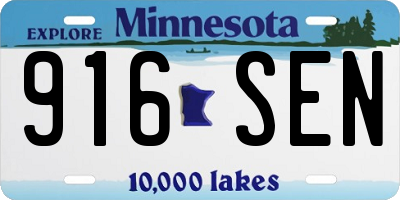 MN license plate 916SEN
