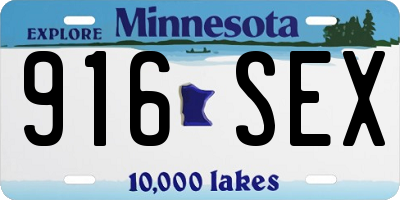 MN license plate 916SEX