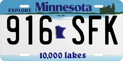 MN license plate 916SFK