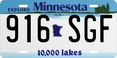 MN license plate 916SGF