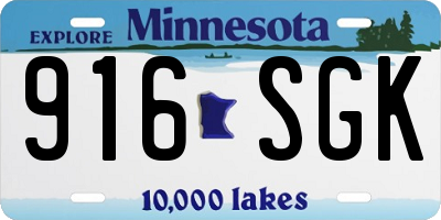 MN license plate 916SGK