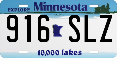 MN license plate 916SLZ