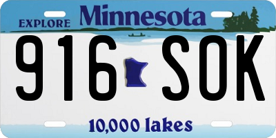 MN license plate 916SOK