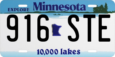 MN license plate 916STE